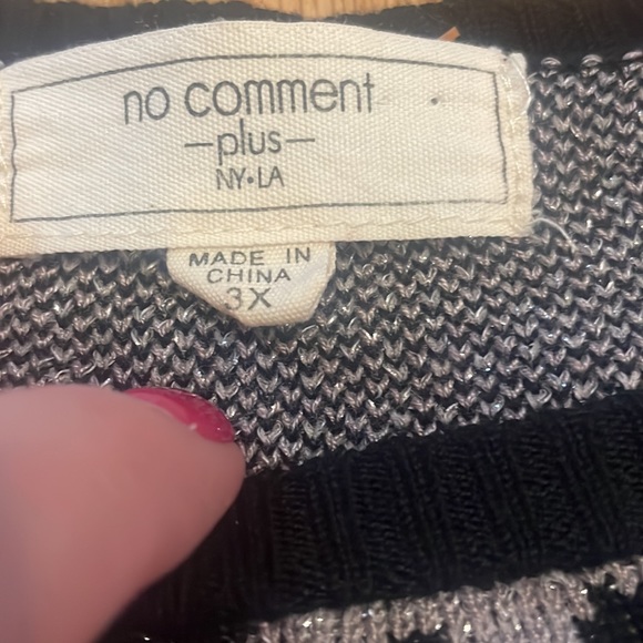 No Comment black star sparkly Sweater Size 3X - Picture 4 of 7